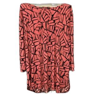 N Touch Blouse Women’s Size 2X Colors Peach & Black With 3/4 Sleeves